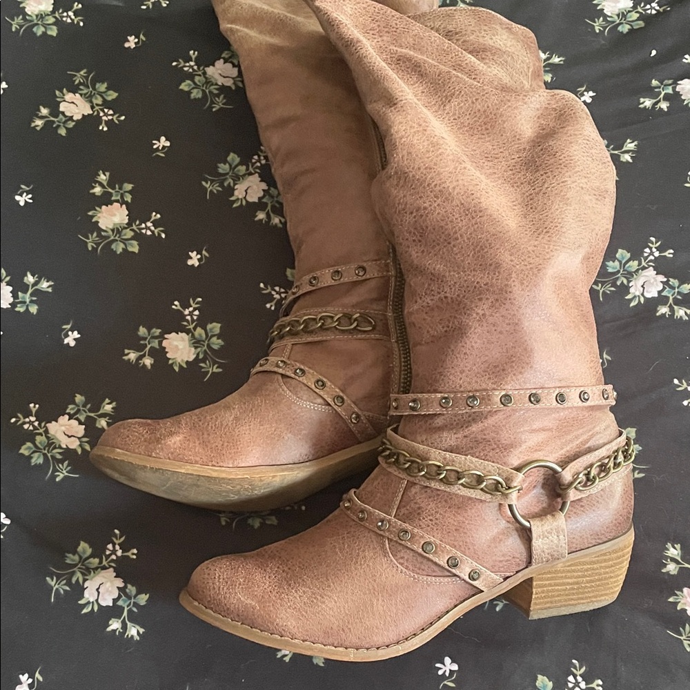 Brown FauxLeather Women's Boots